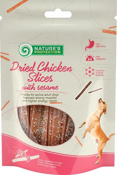 Nature's Protection Dog Snack kuřecí proužky+sezam 80 g