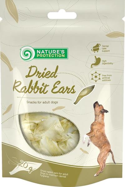 Nature's Protection Dog Snack sušená králičí ouška 20 g