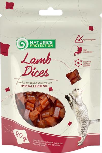 Nature's Protection Cat Snack jehněčí kostky 80 g