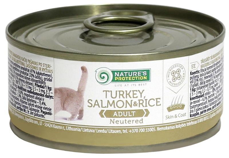 Nature's Protection Cat konz.Neutered krůta/losos 100 g