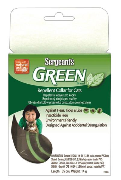 Sergeanťs Green repelentní obojek pro kočky 35 cm
