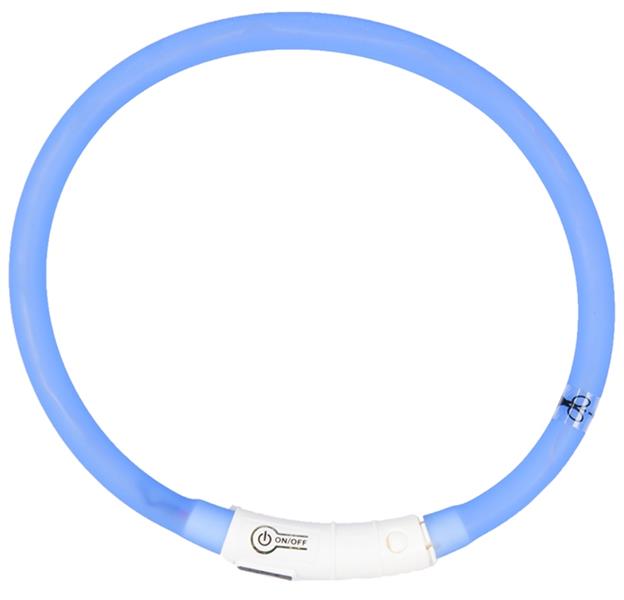 Obojek silikon svítící modrý DUVO+ 45 cm