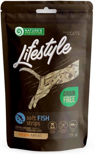 Nature's Protection Cat Snack Lifestyle mini soft rybí plátky 75 g